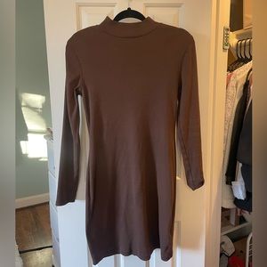Old Navy Brown Turtleneck Sweater Dress Midi